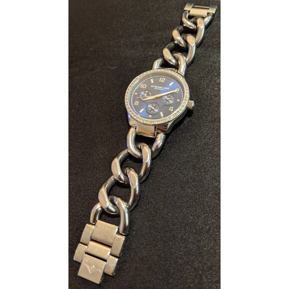 Stuhrling Lady Renoir Shine 813S 02 Women's Quartz Watch Blue Face SS 50M WR - Picture 5 of 11